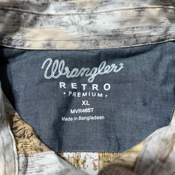 Wrangler Mens XL Retro Premium Western Button-Up Shirt Cactus Print Long Sleeve - Picture 4 of 10